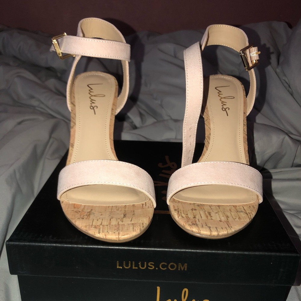 Whitney Blush Suede Wedges